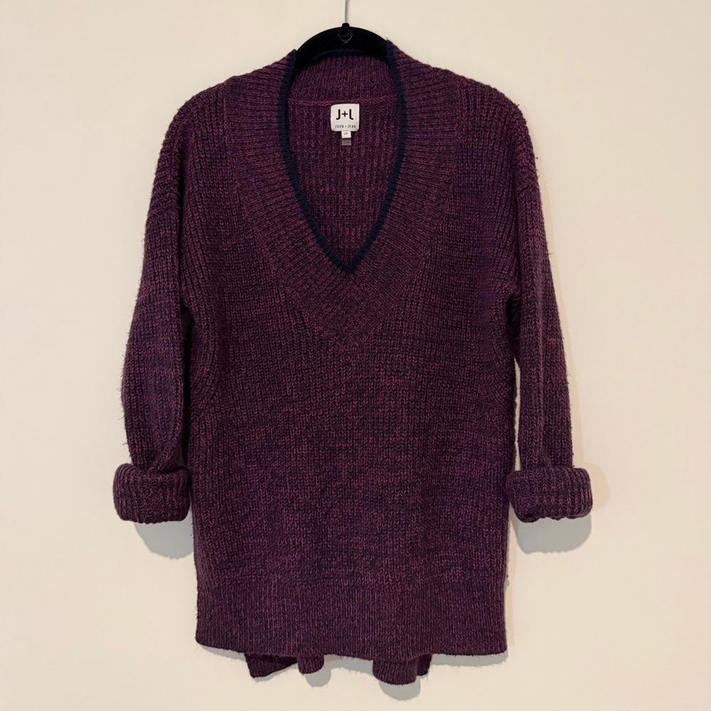 John + Jenn Deep Purple V-Neck Sweater